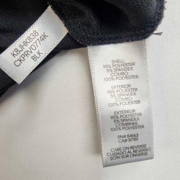 Calvin Klein Womens L Large Flare with Piping Pullover Blouse Black with stripes - Picture 12 of 12